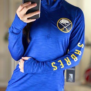 Buffalo Sabres NHL '47 Brand Forward Shade 1/4 Zip Pullover Jacket Women M NWT